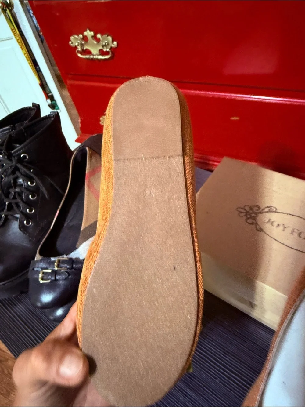 NWT and Box Charlotte Closed Toe Ballet Flat in Rust Brown